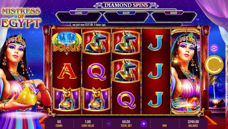 Mistress of Egypt Diamond Spins Online Video Slot