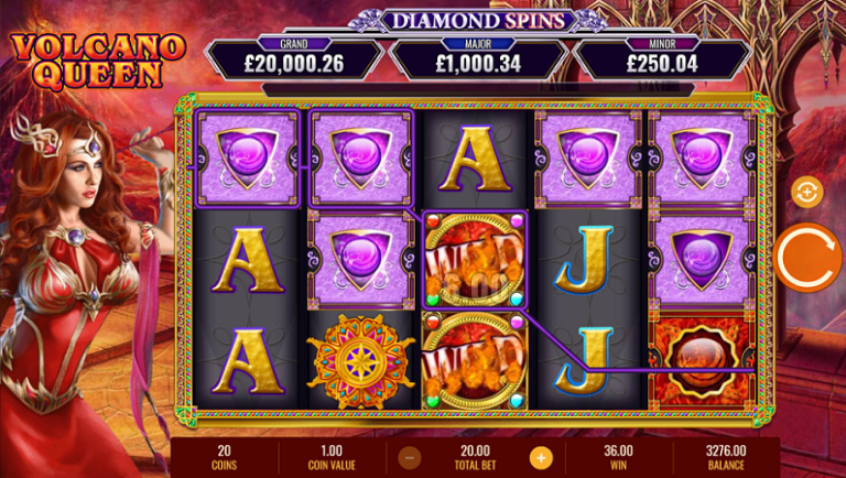 Volcano Queen Diamond Spins Online Video Slot
