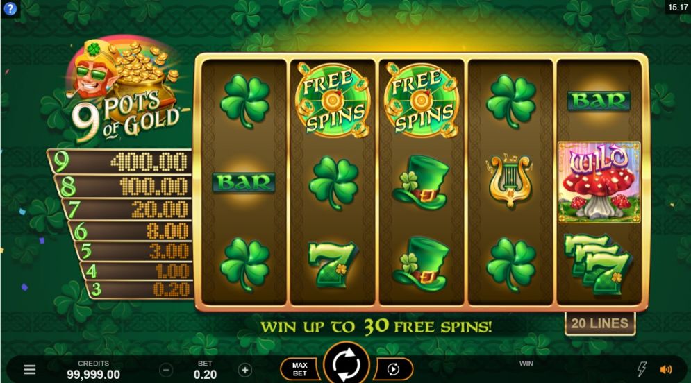 9 Pots of Gold Online Video Slot