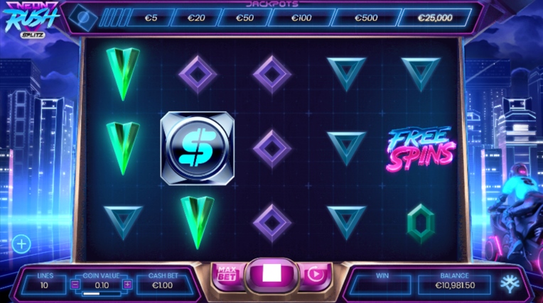 Neon Rush: Splitz Online Video Slot