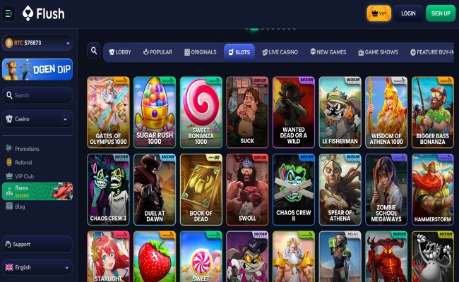 Flush.com games lobby screenshot