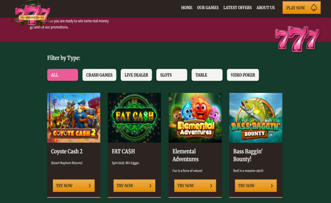 TripleSeven games lobby screenshot