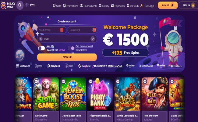 Milky Way casino lobby screenshot