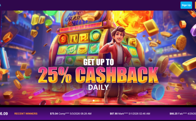 Spinoverse casino lobby screenshot