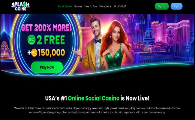 Splash Coins casino lobby screenshot