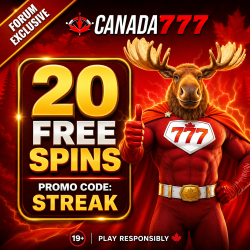Canada777 forum exclusive 20 free spins promo code STREAK