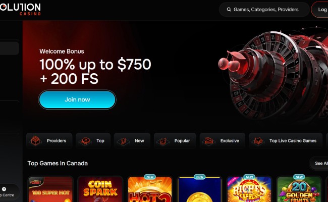 Revolution Casino lobby screenshot
