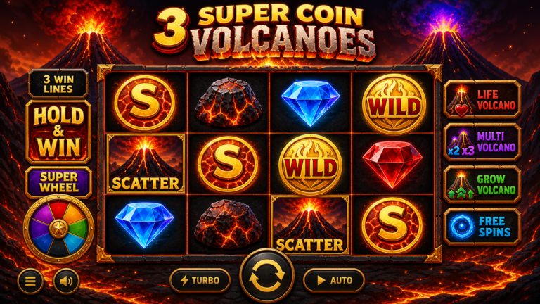 3 Super Coin Volcanoes Online Video Slot