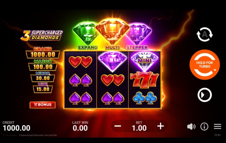 3 Supercharged Diamonds Online Video Slot