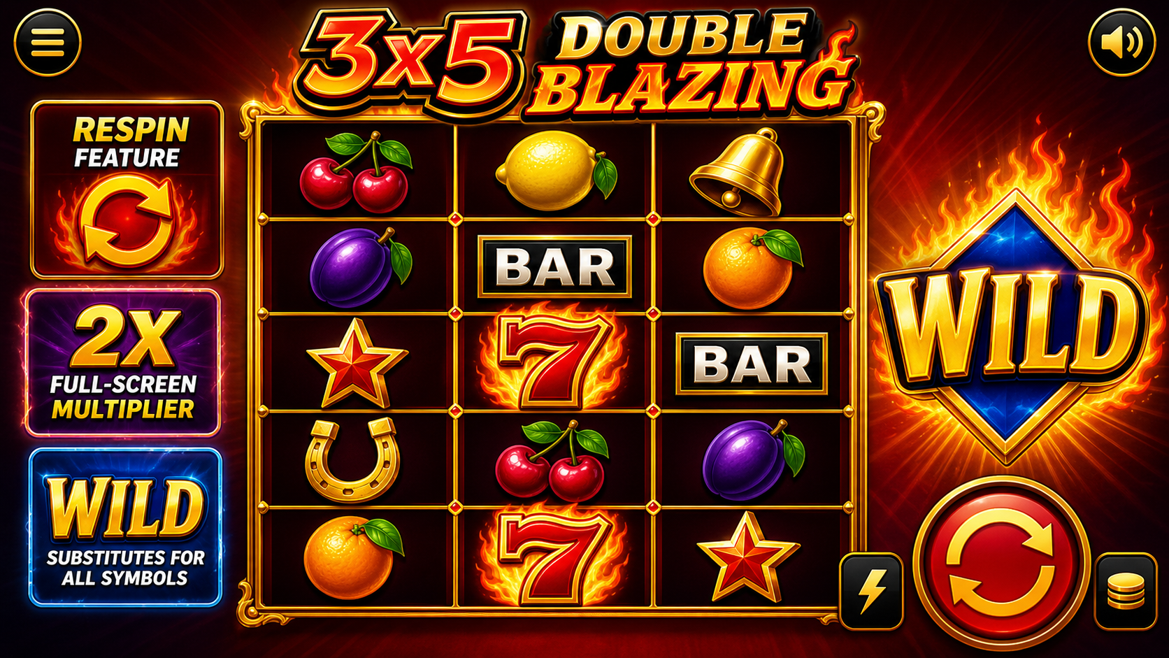 3x5 Double Blazing Online Video Slot