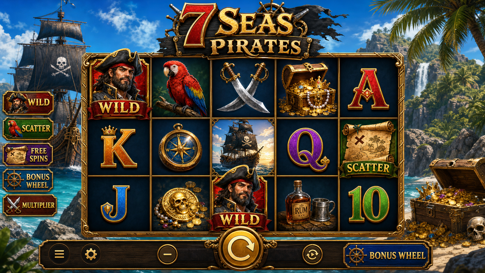 7 Seas Pirates Online Video Slot