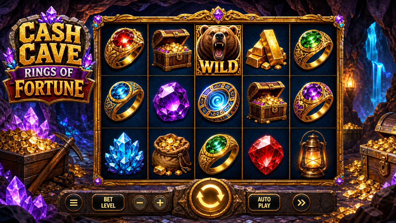 Cash Cave Rings of Fortune Online Video Slot