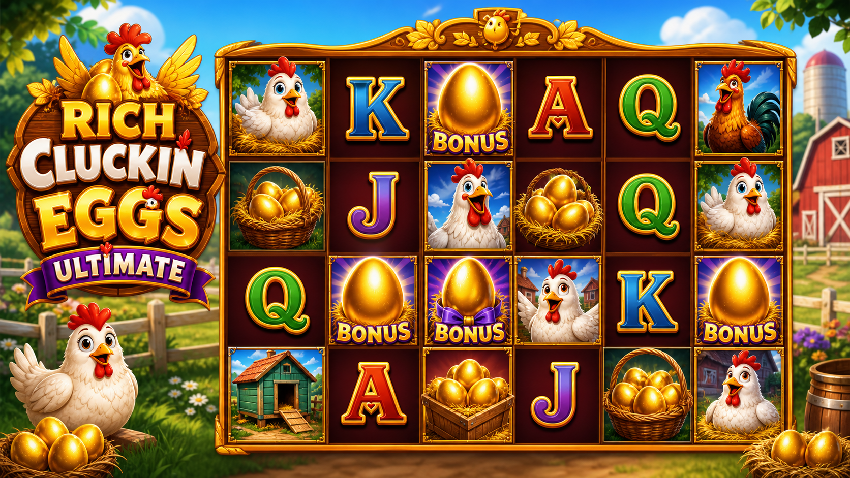 Rich Cluckin Eggs Ultimate Online Video Slot
