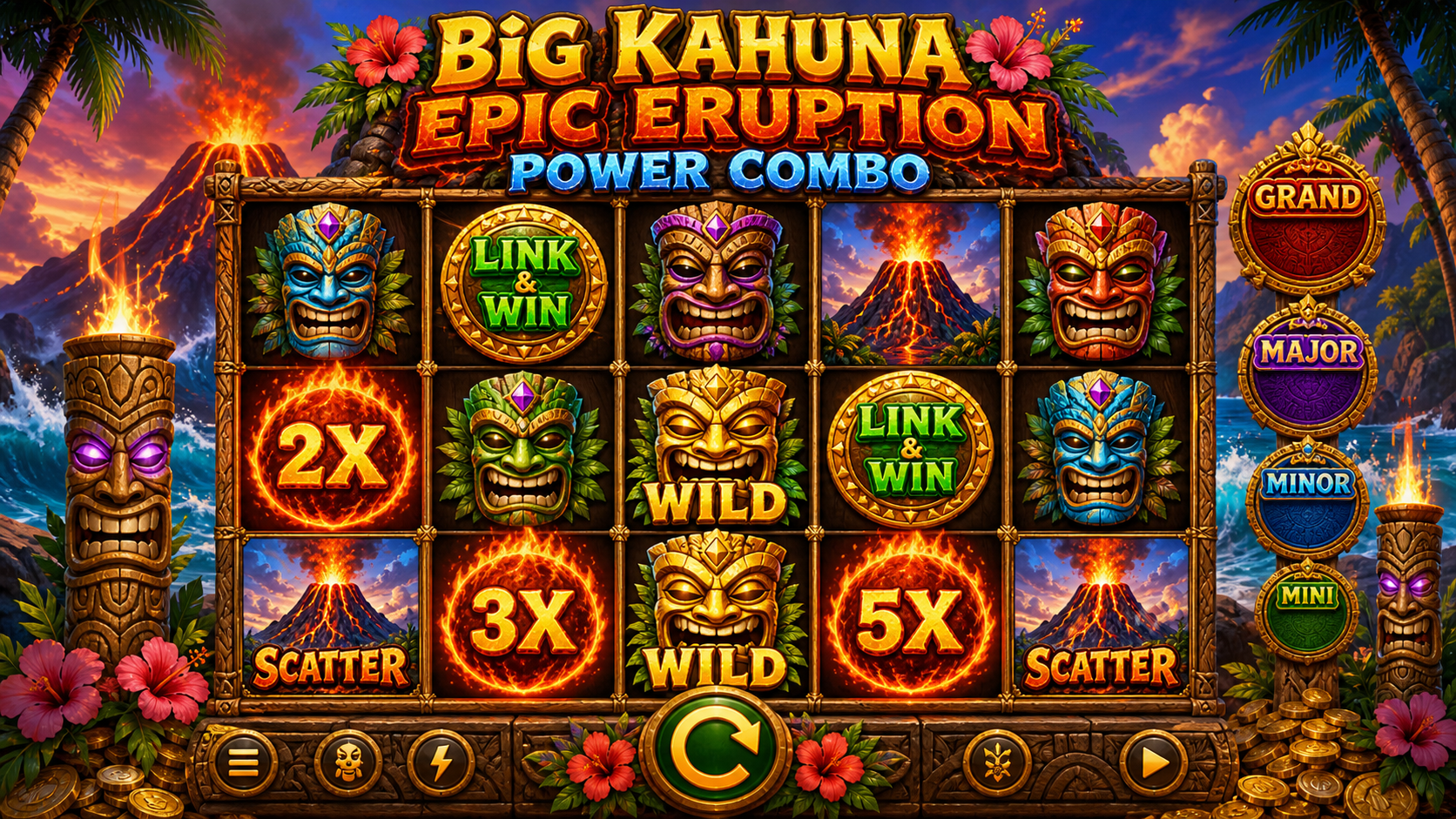 Big Kahuna Epic Eruption Power Combo Online Video Slot