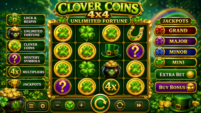 Clover Coins 4x4 Unlimited Fortune Online Video Slot