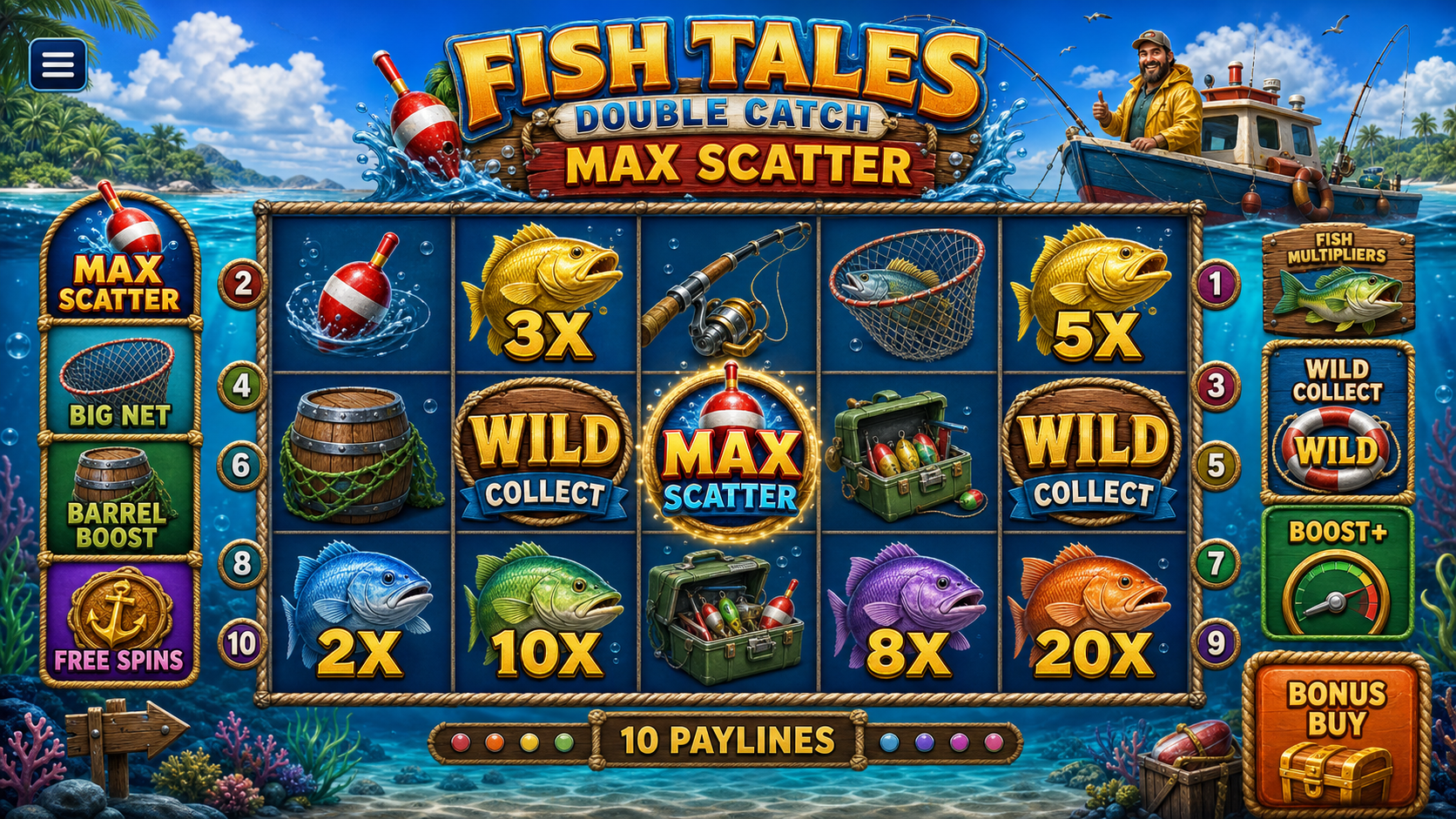 Fish Tales Double Catch Max Scatter Online Video Slot