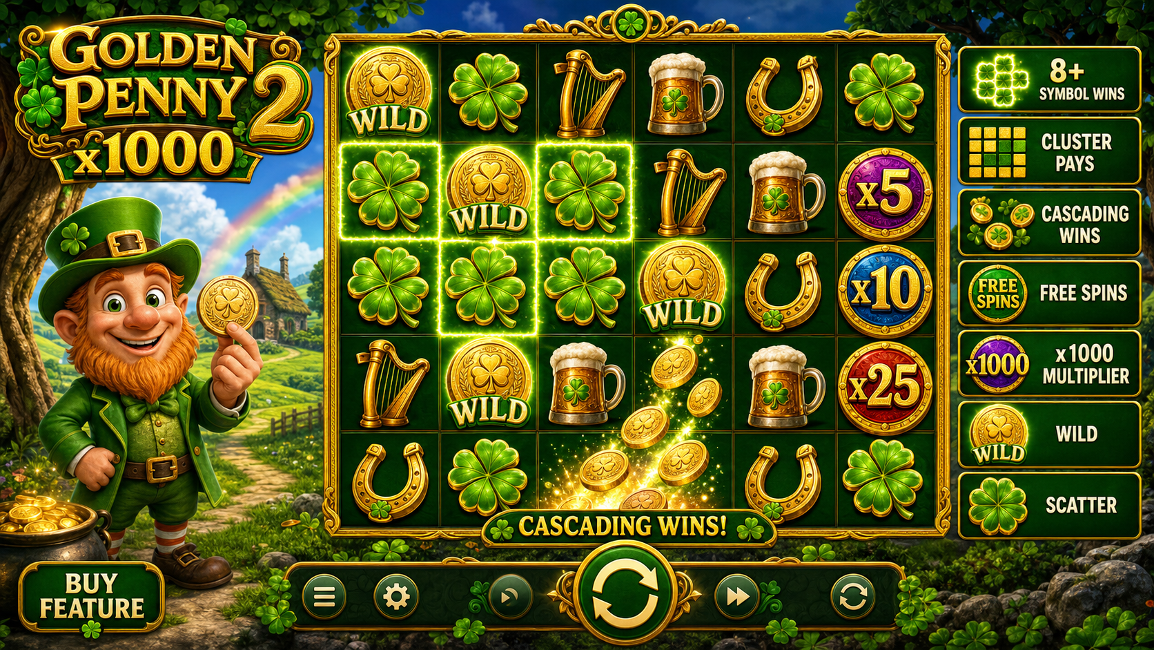 Golden Penny 2 x1000 Online Video Slot