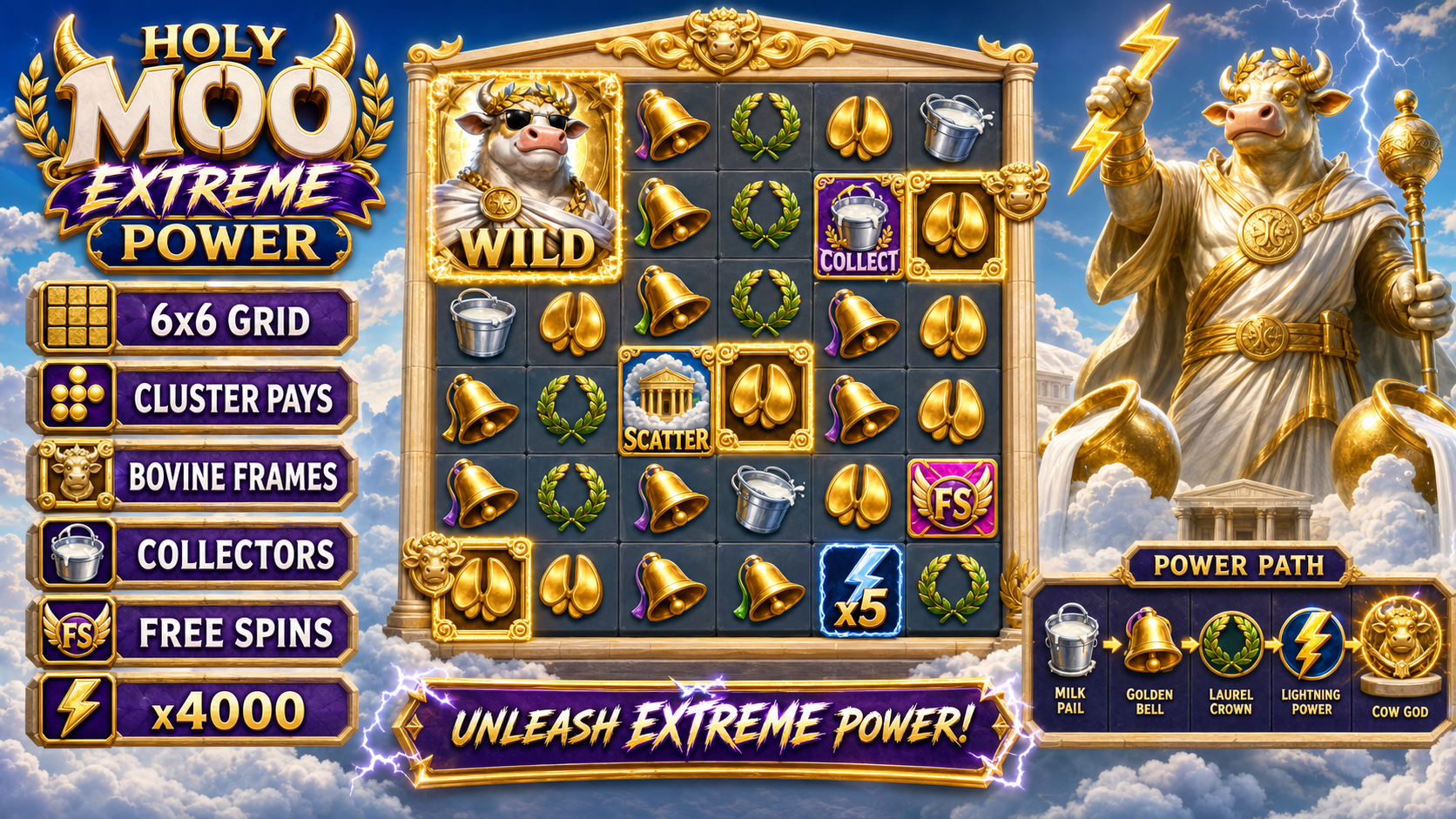 Holy Moo Extreme Power Online Video Slot