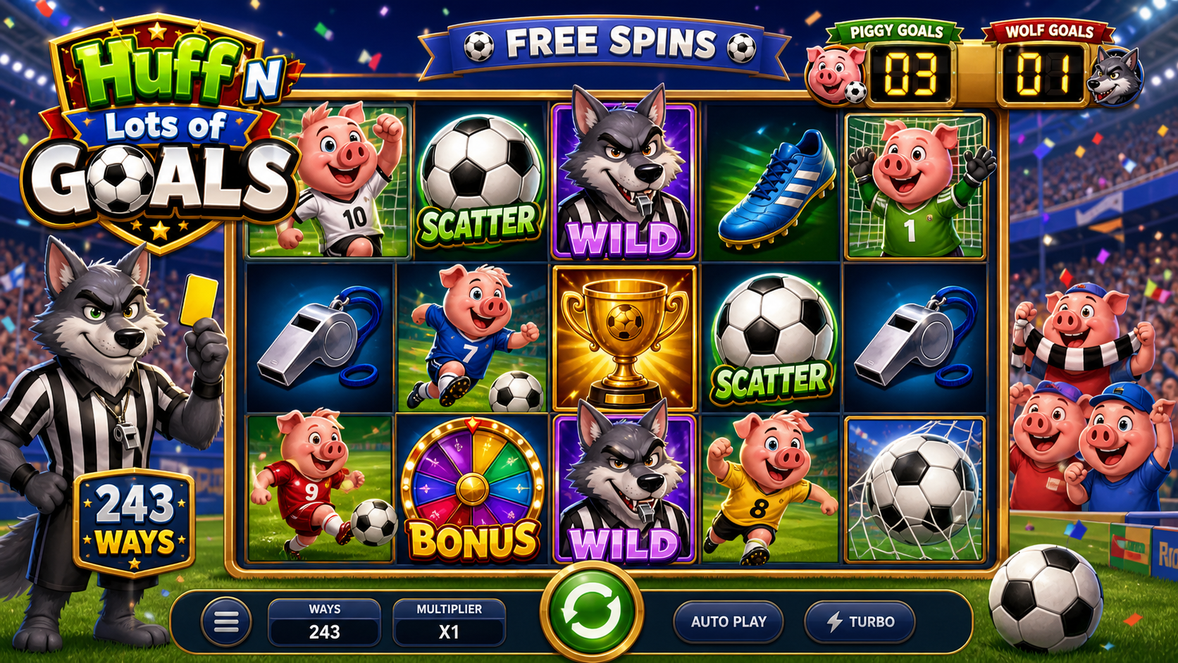 Huff N Lots Of Goals Online Video Slot