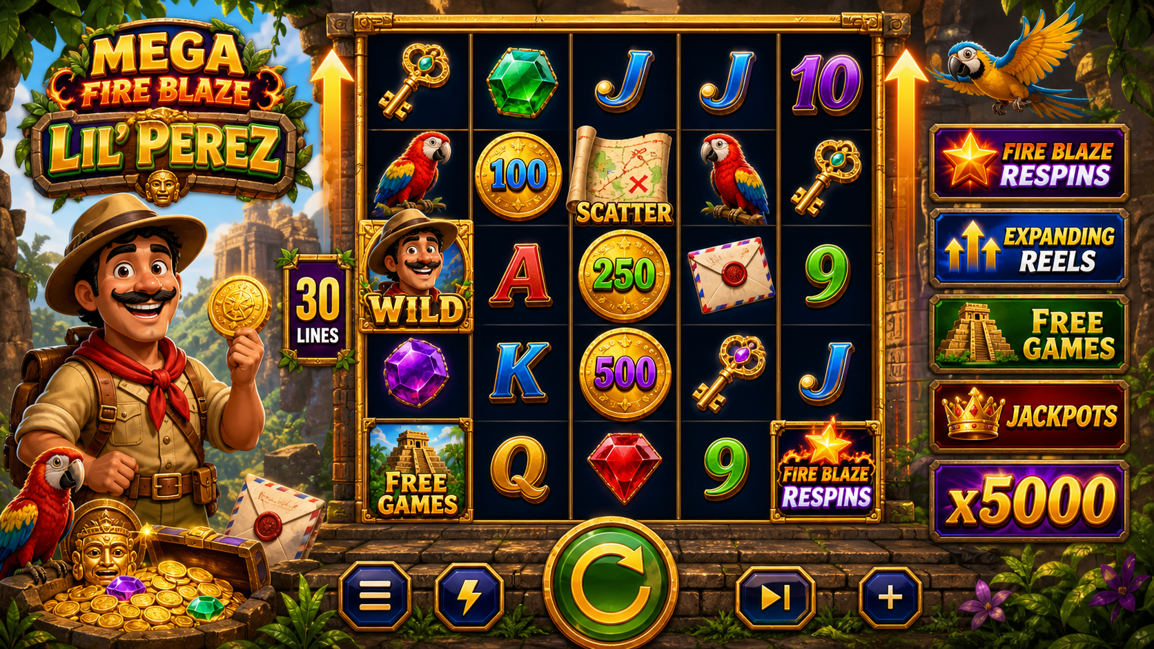 Mega Fire Blaze Lil' Perez Online Video Slot