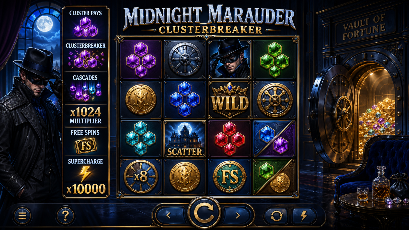 Midnight Marauder ClusterBreaker Online Video Slot