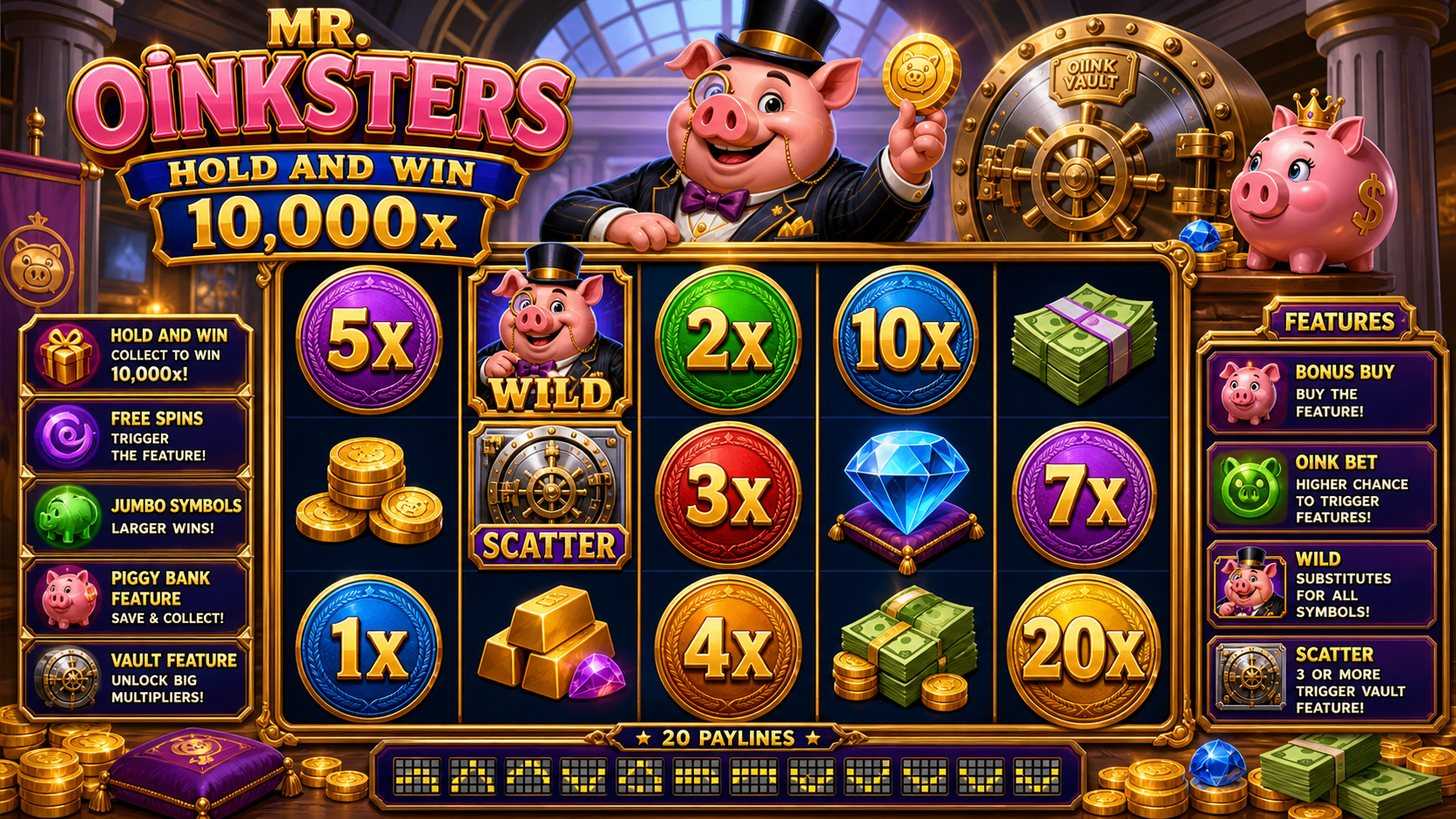 Mr Oinksters Hold and Win 10000 Online Video Slot