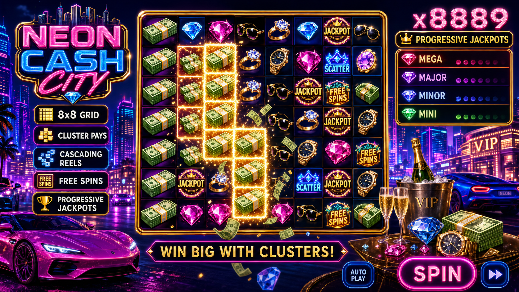Neon Cash City Online Video Slot