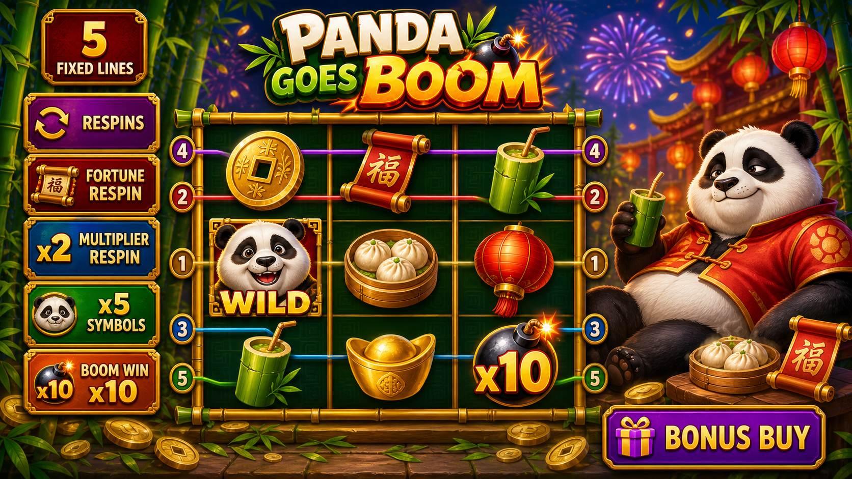 Panda Goes Boom Online Video Slot