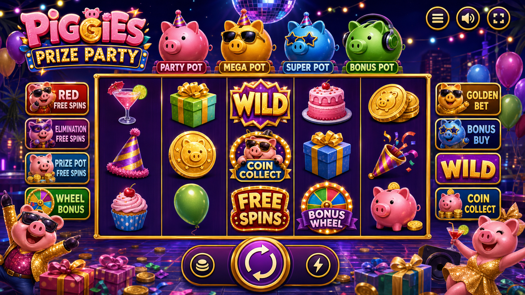 Piggies Prize Party Online Video Slot