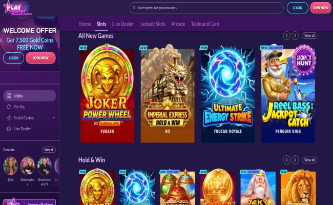 PlayFame games lobby screenshot