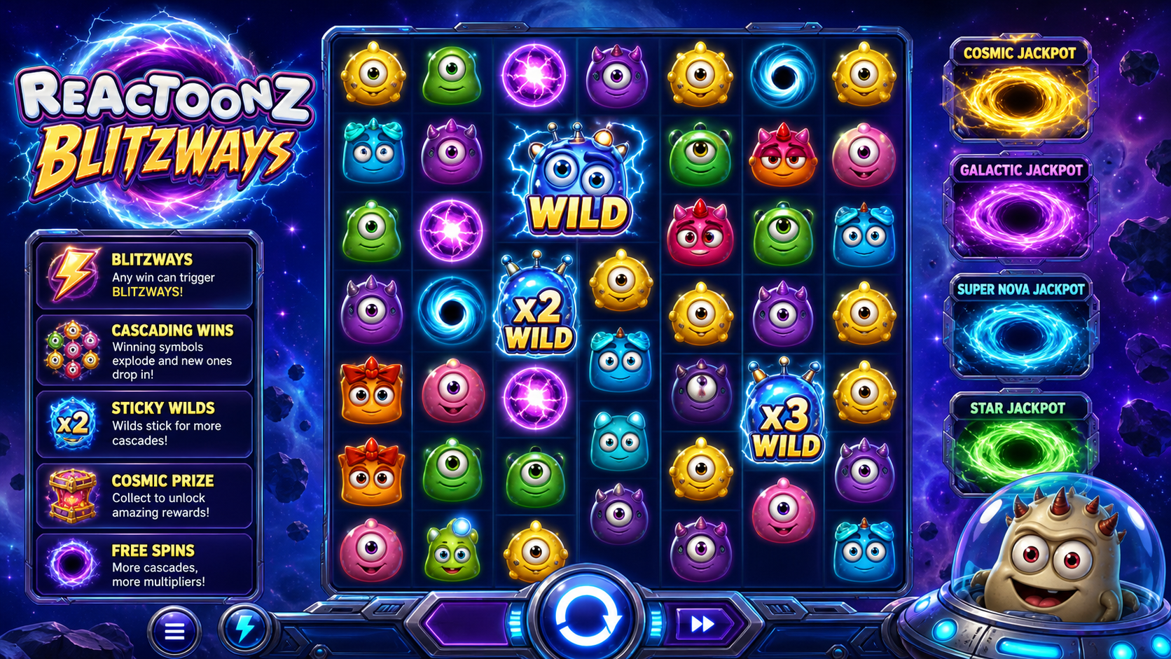 Reactoonz Blitzways Online Video Slot