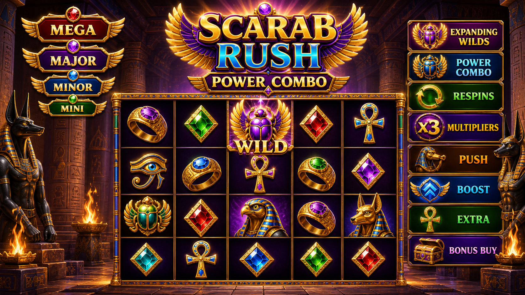 Scarab Rush Power Combo Online Video Slot