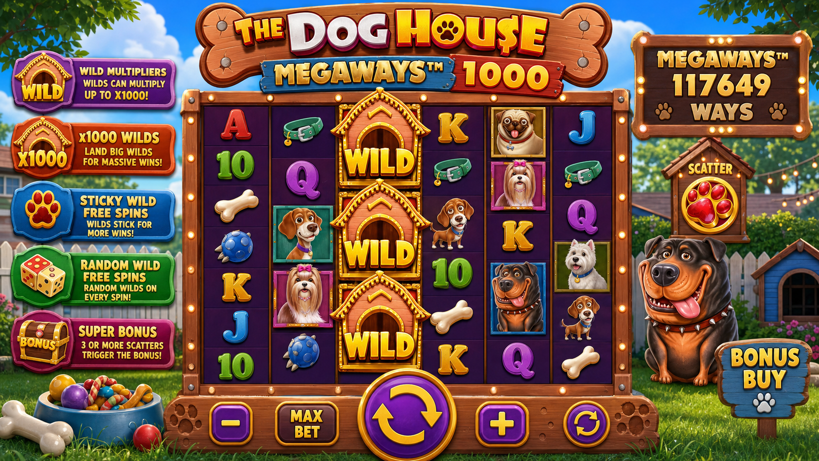 The Dog House Megaways 1000 Online Video Slot