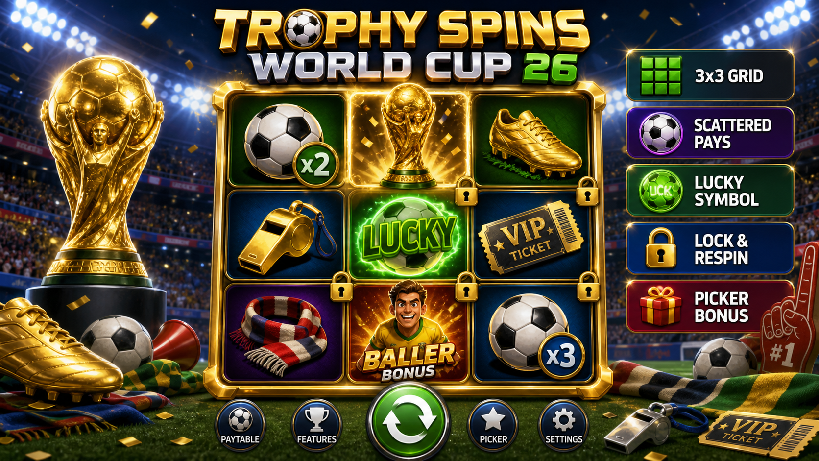 Trophy Spins World Cup 26 Online Video Slot