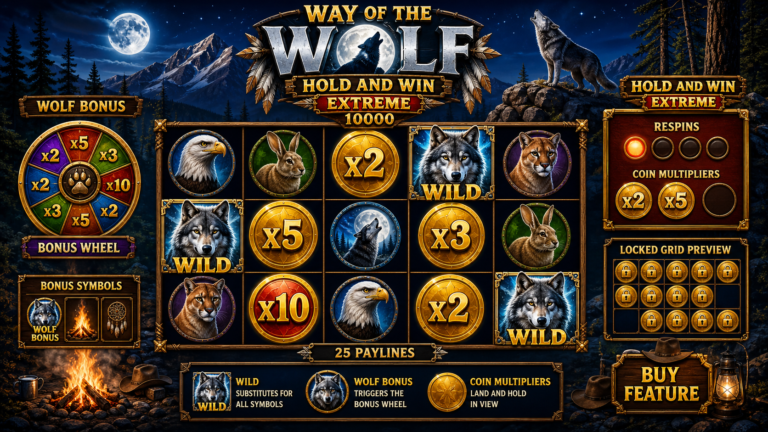 Way of the Wolf Hold and Win Extreme 10000 Online Video Slot