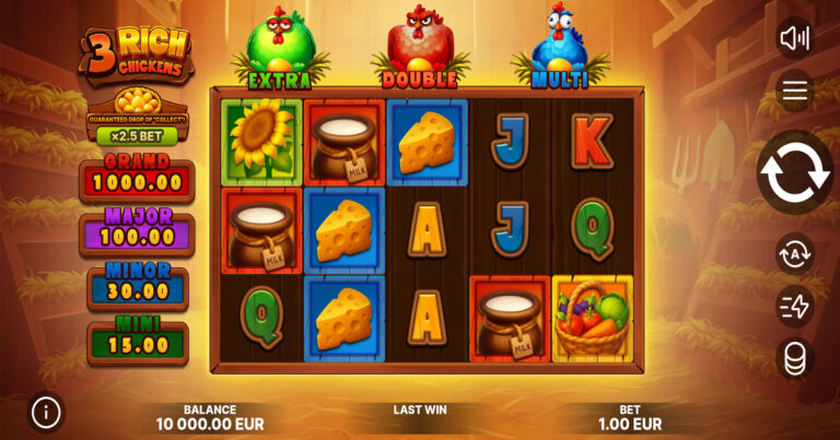 3 Rich Chickens slot gameplay screenshot