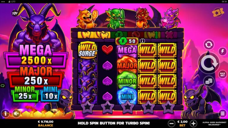 Alpha Gods Baphomet WildSurge slot gameplay screenshot