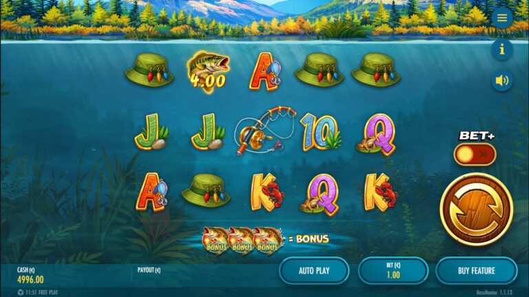 Bass Hunter slot gameplay screenshot