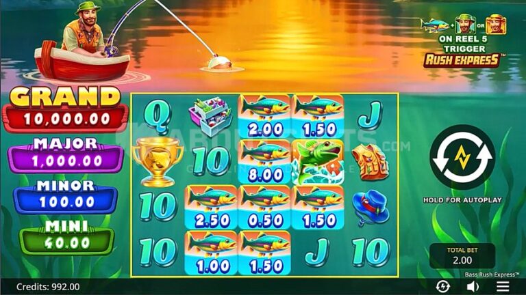 Bass Rush Express slot gameplay screenshot