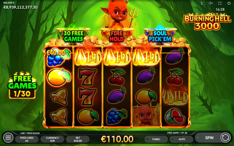 Burning Hell 3000 slot gameplay screenshot