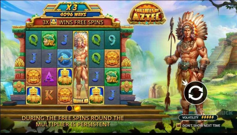 Fortune of Aztec slot gameplay screenshot