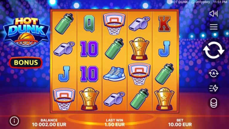 Hot Dunk slot gameplay screenshot