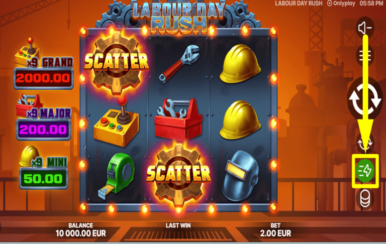 Labour Day Rush slot gameplay screenshot