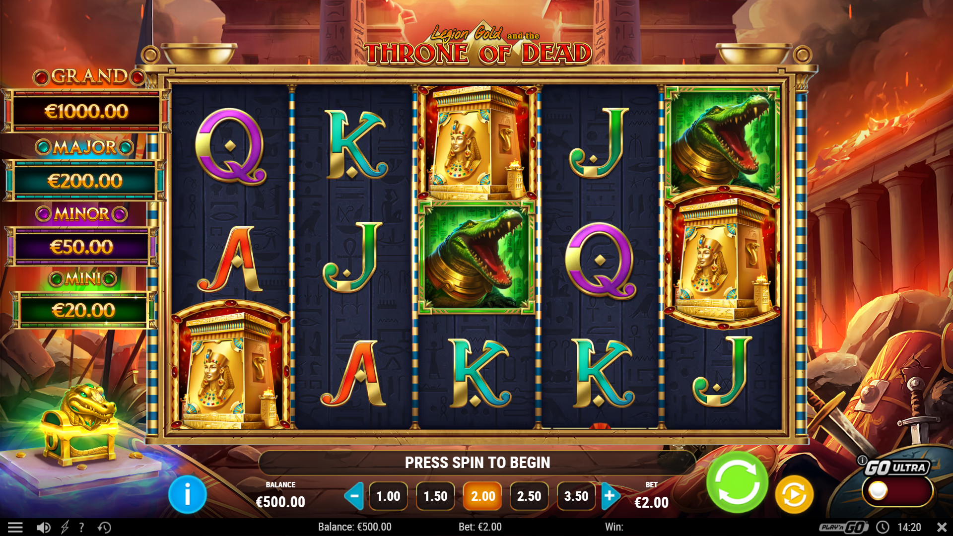 Legion Gold and the Throne of Dead slot gameplay screenshot