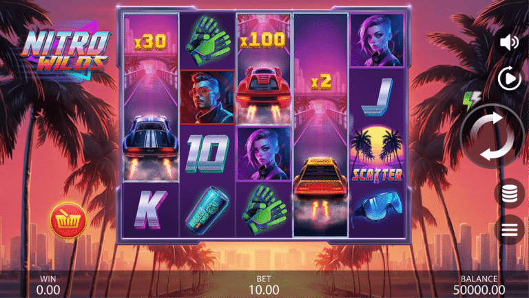 Nitro Wilds slot gameplay screenshot
