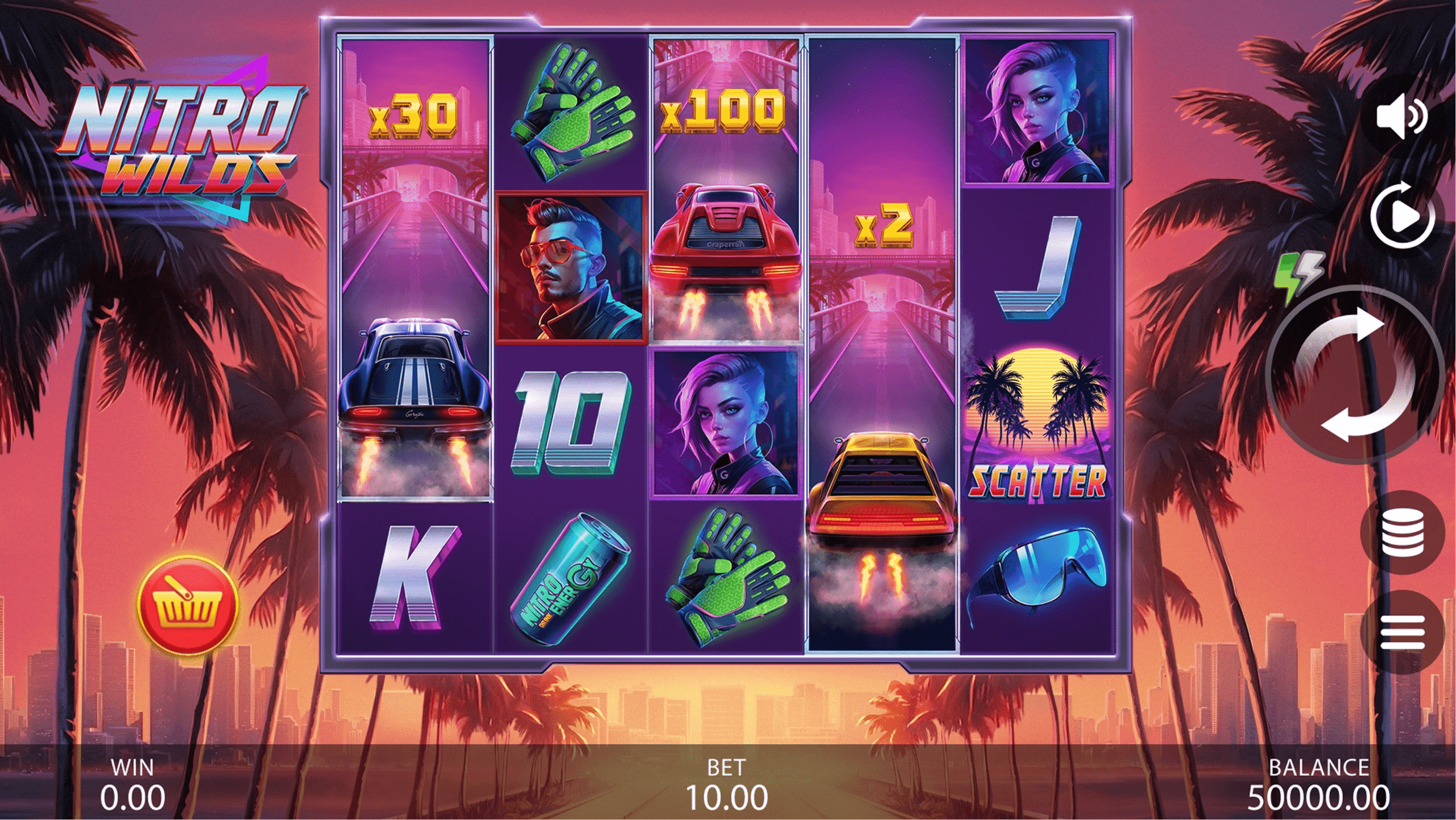 Nitro Wilds slot gameplay screenshot