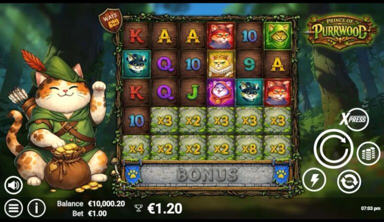 Prince Of Purrwood slot gameplay screenshot
