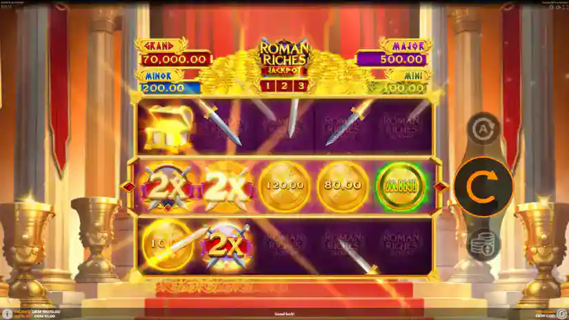 Roman Riches Jackpot slot gameplay screenshot