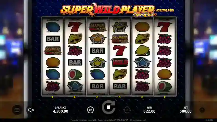 Super Wild Player Super Wheel slot gameplay screenshot