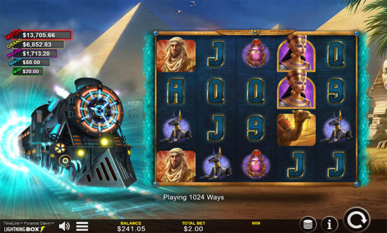 Timelink Pyramid Dawn slot gameplay screenshot